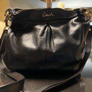 Coach black leather crossbody